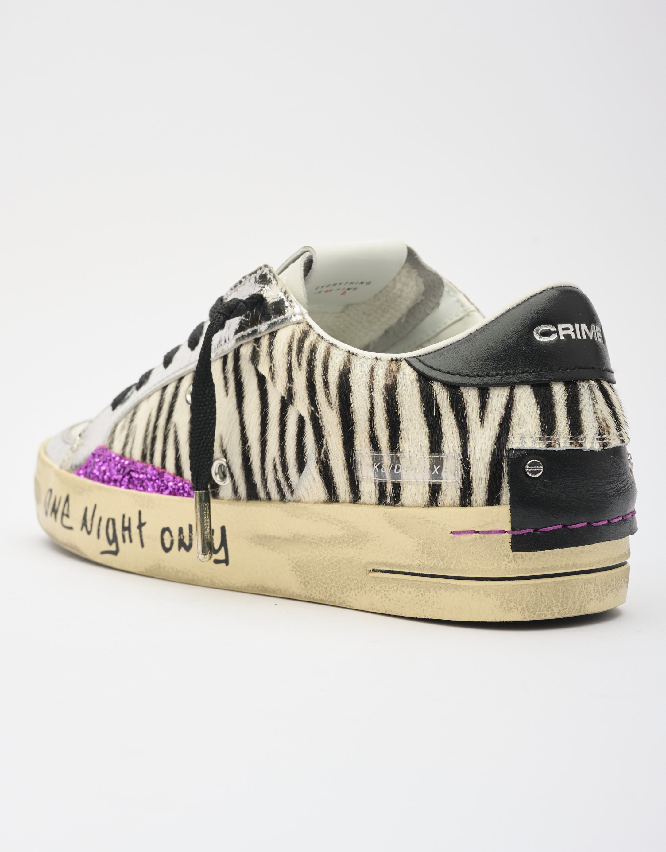 נעלי נשים - Crime London - סניקרס FREYA - זברה4