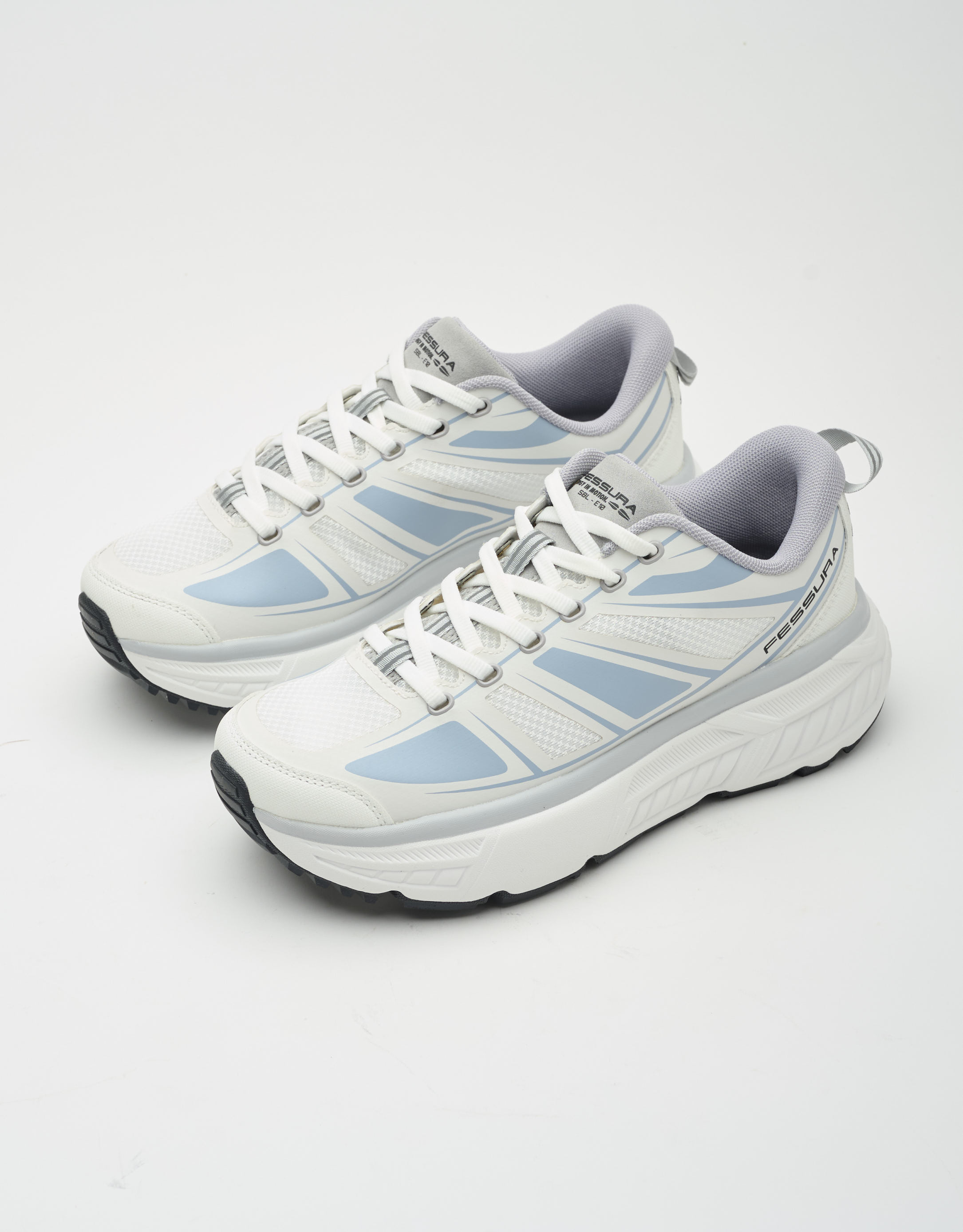 נעלי נשים - Fessura - סניקרס TRAIL SBL - לבן   תכלת1