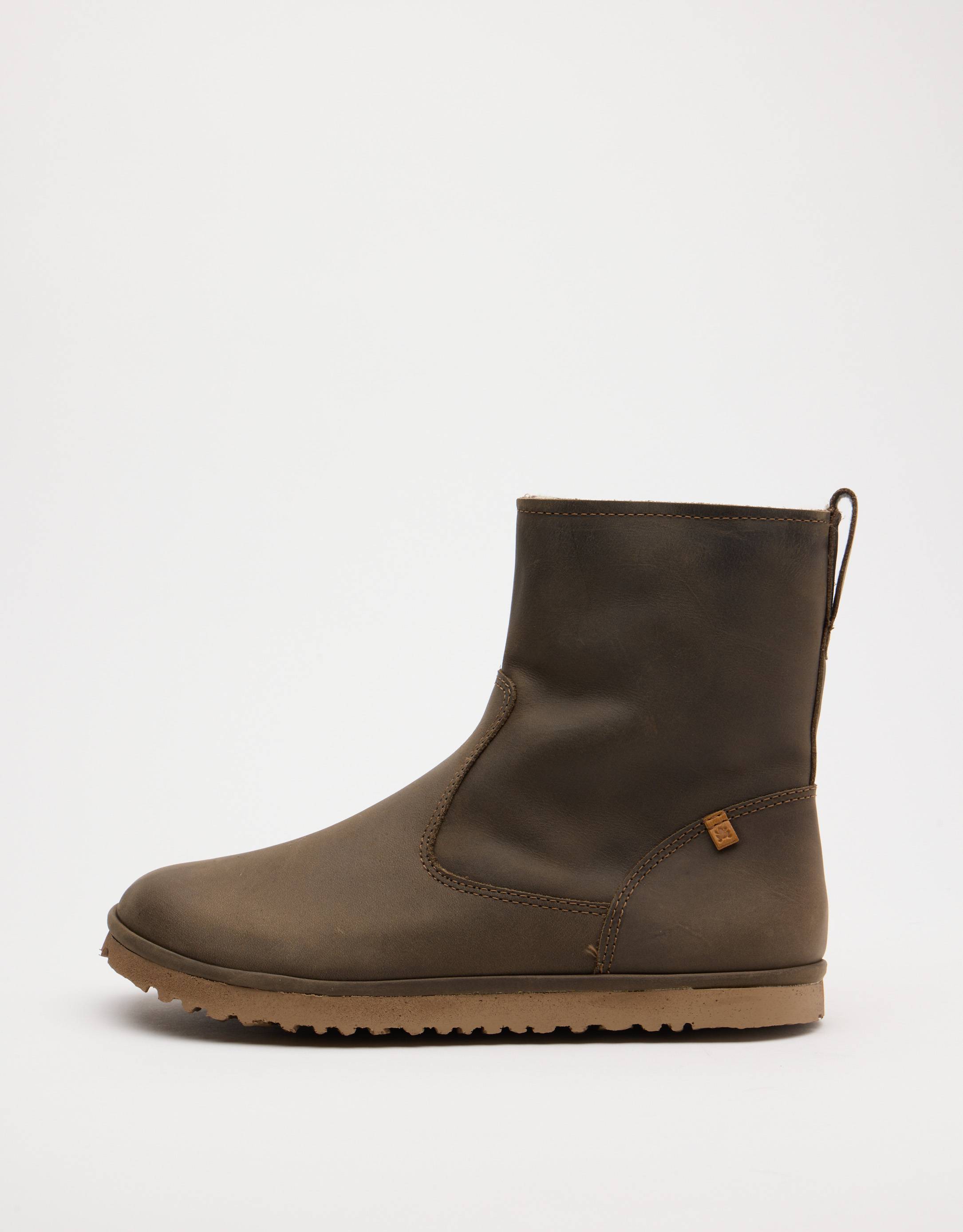 נעלי נשים - El Naturalista - מגפוני עור עם פרווה TRIBU - חאקי3