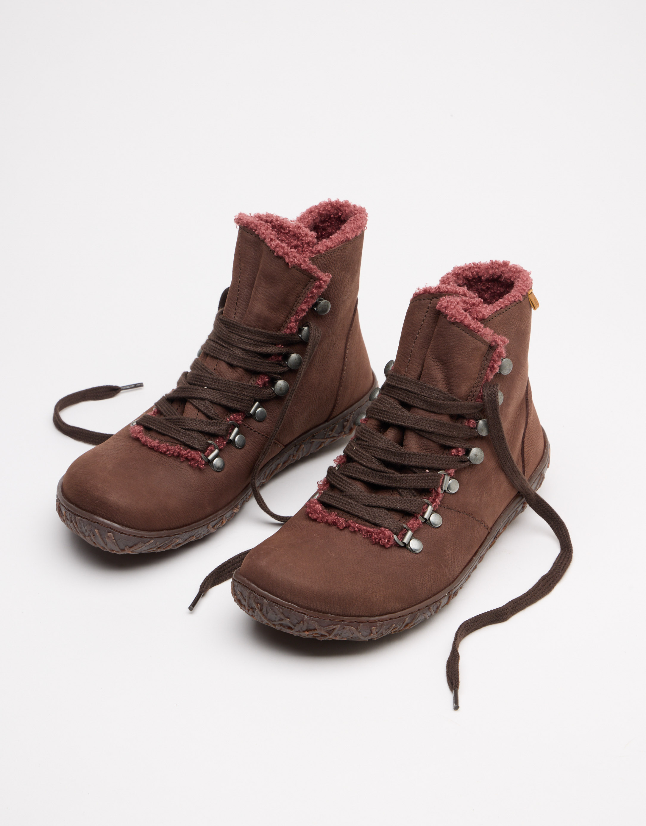 נעלי נשים - El Naturalista - מגפוני  שרוכים NIDO ELLA - חום כהה1