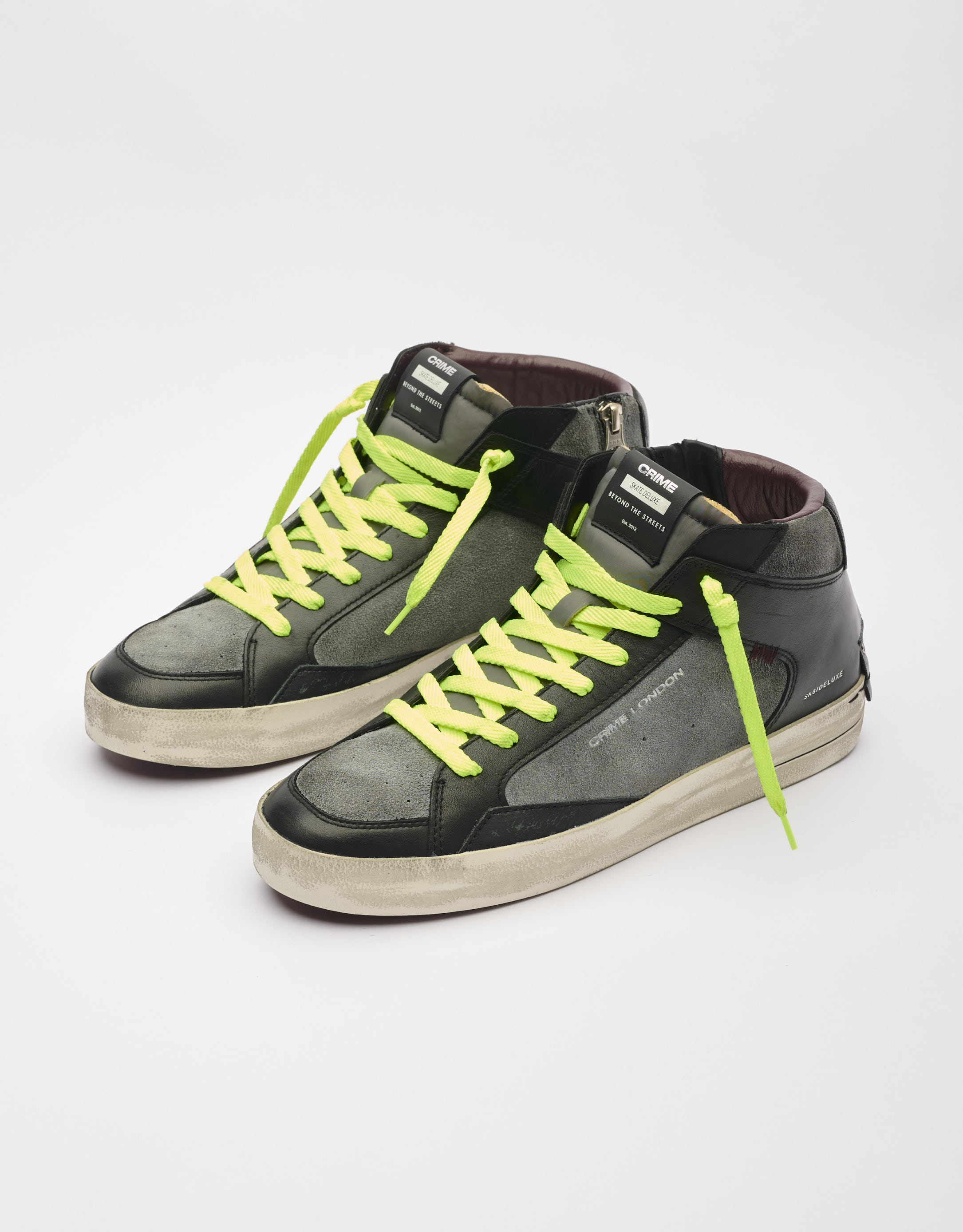 נעלי גברים - Crime London - סניקרס ALBIE גבוהות - שחור אפור2