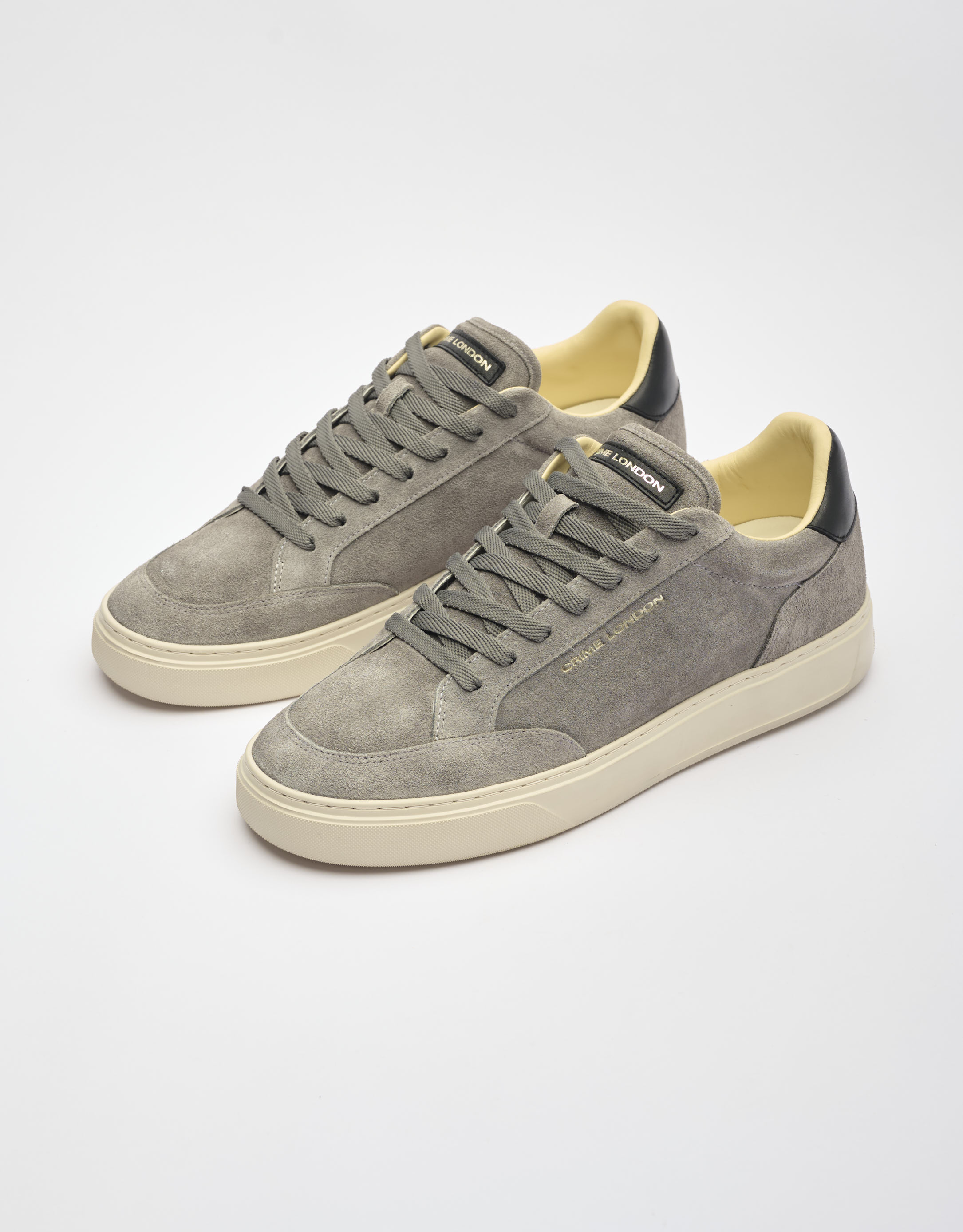 נעלי גברים - Crime London - סניקרס זמש BOB - אפור2