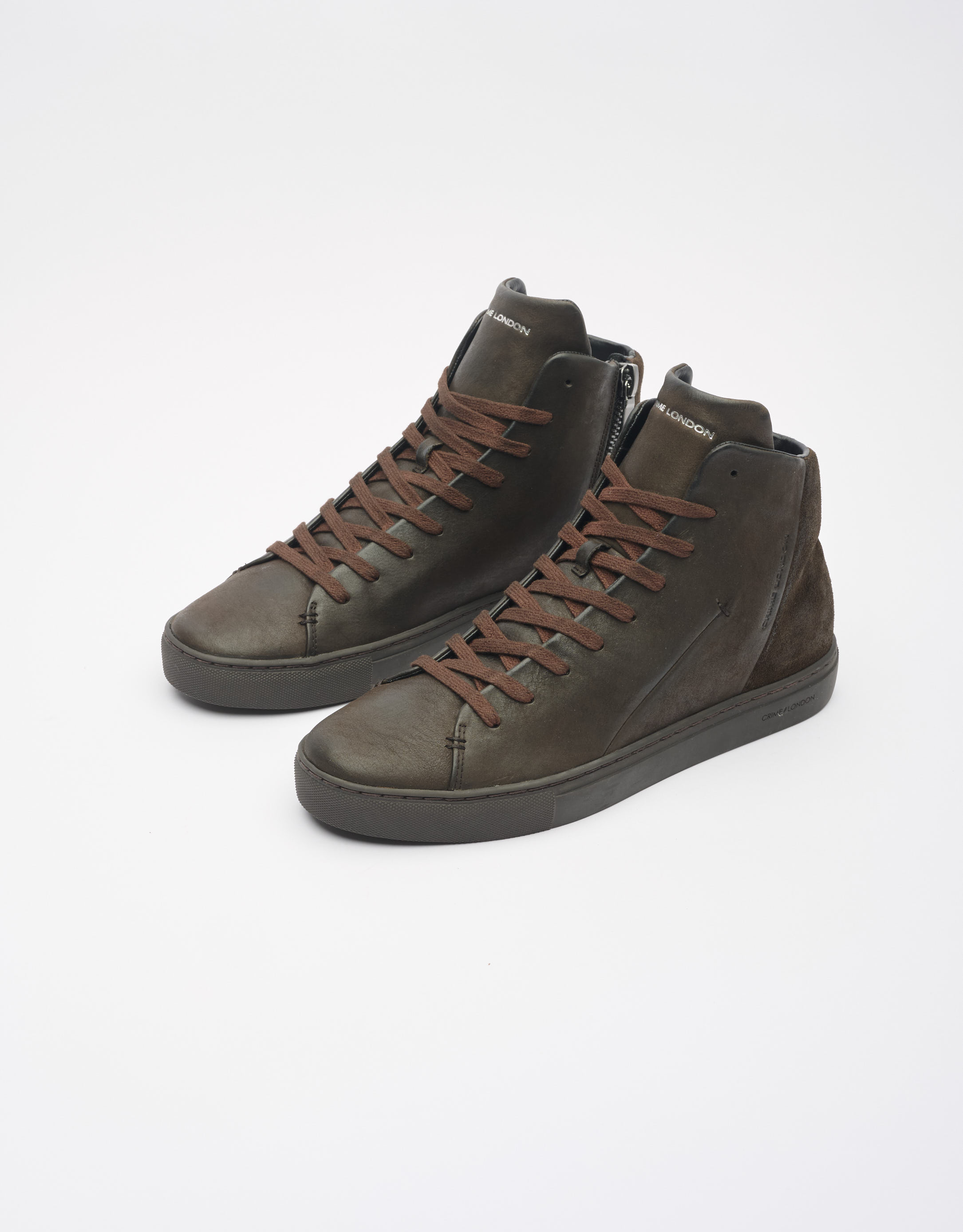 נעלי גברים - Crime London - סניקרס גבוהות KANE - חום1
