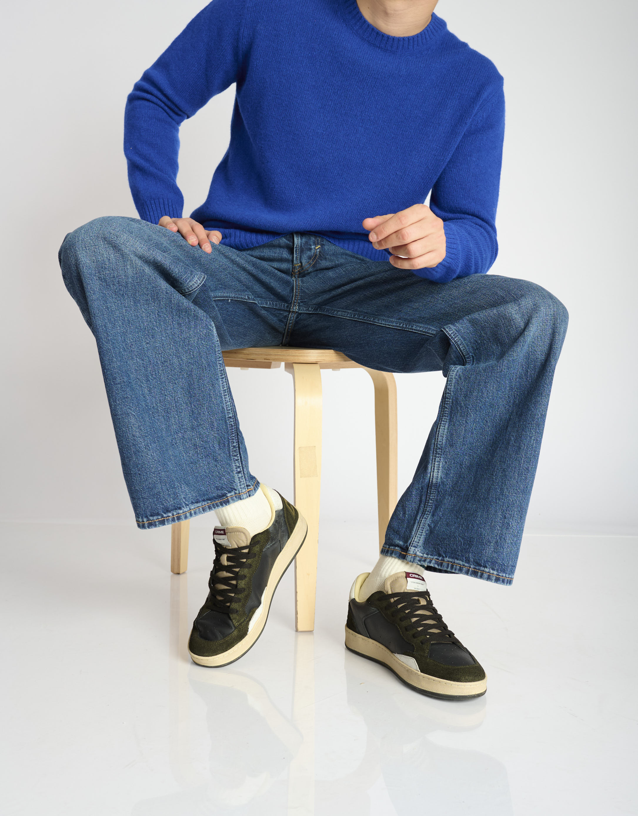 נעלי גברים - Crime London - סניקרס LENNOX - שחור ירוק1