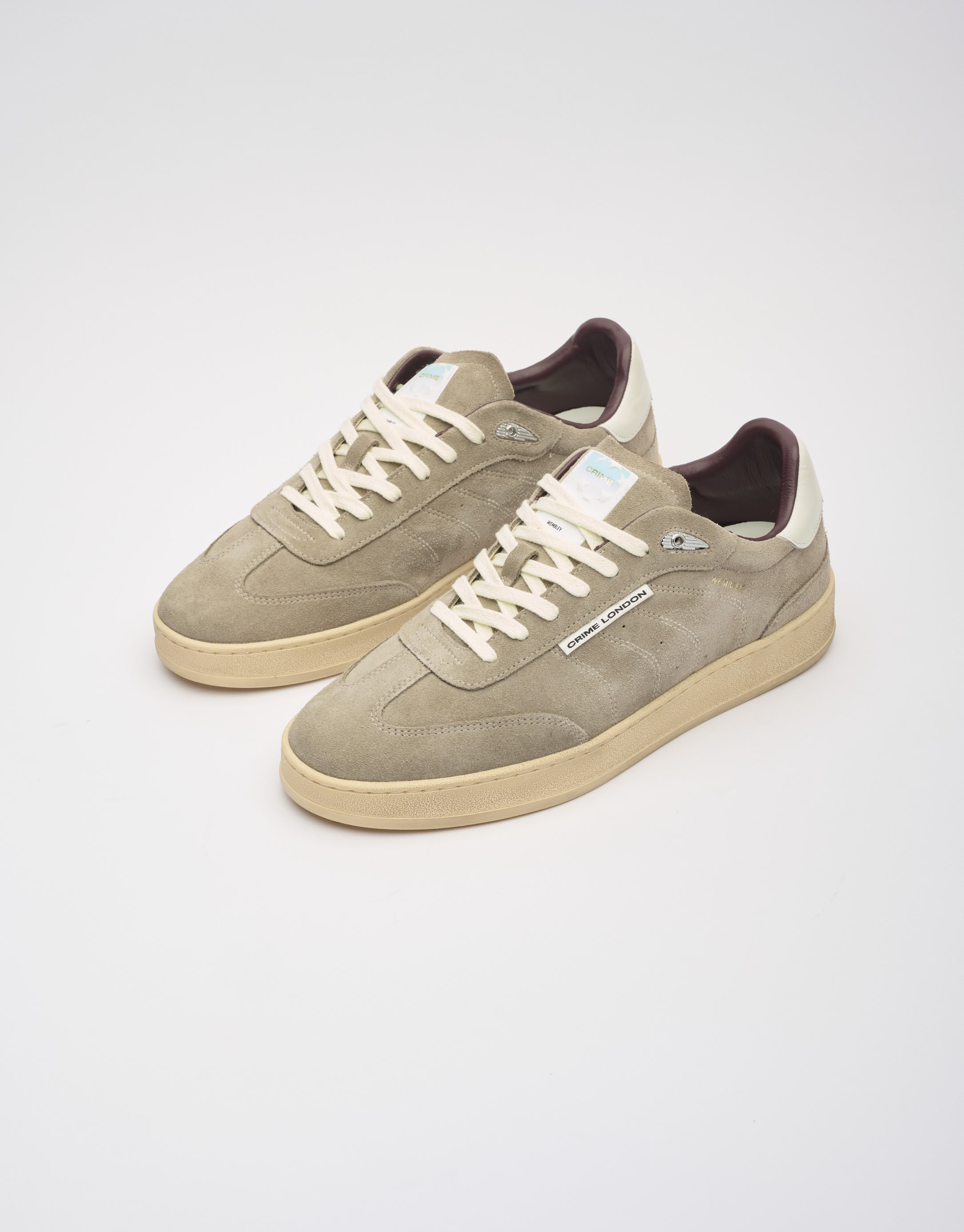 נעלי גברים - Crime London - סניקרס זמש OZZY - אפור חום2