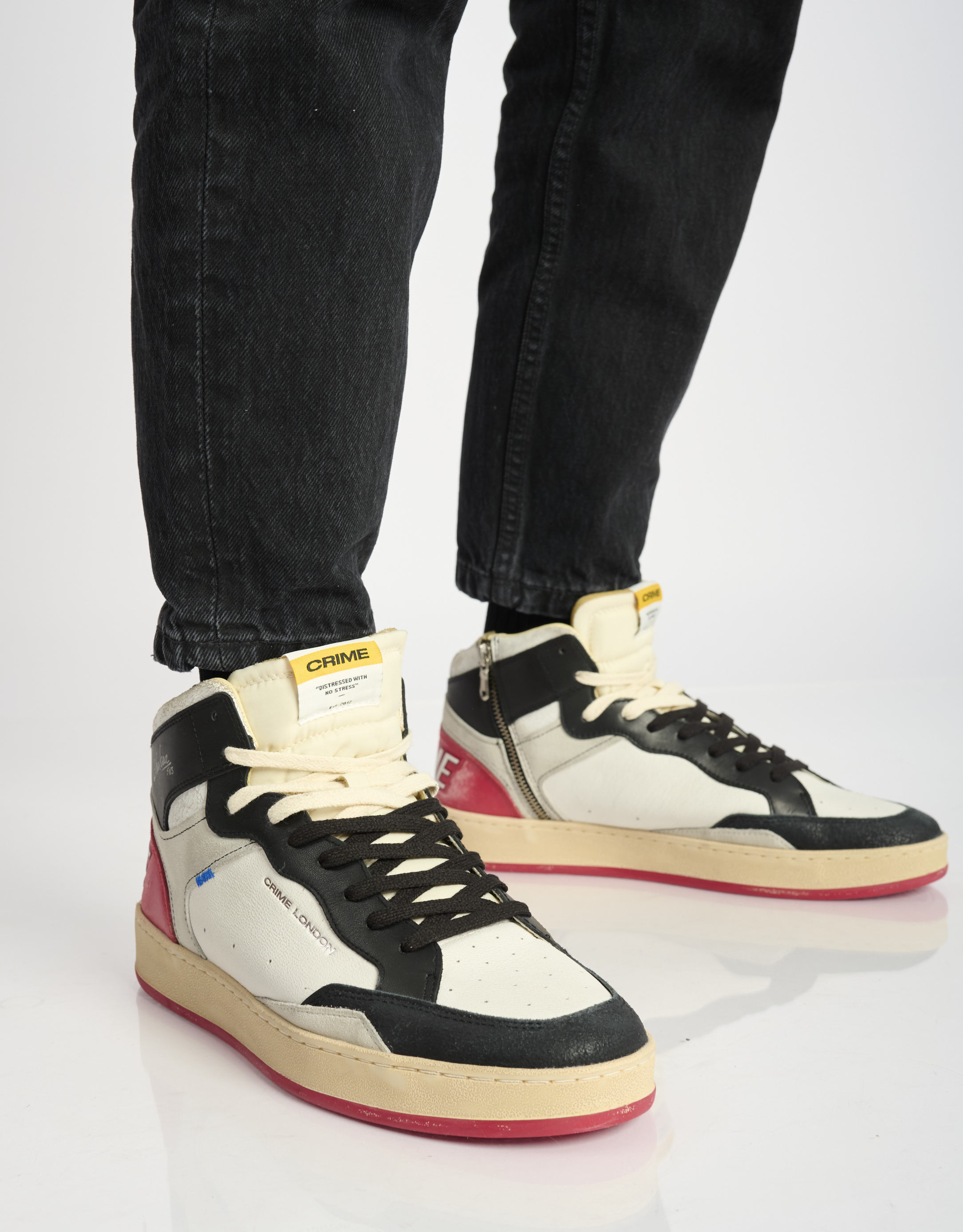 נעלי גברים - Crime London - סניקרס גבוהות LENNOX - לבן   שחור2