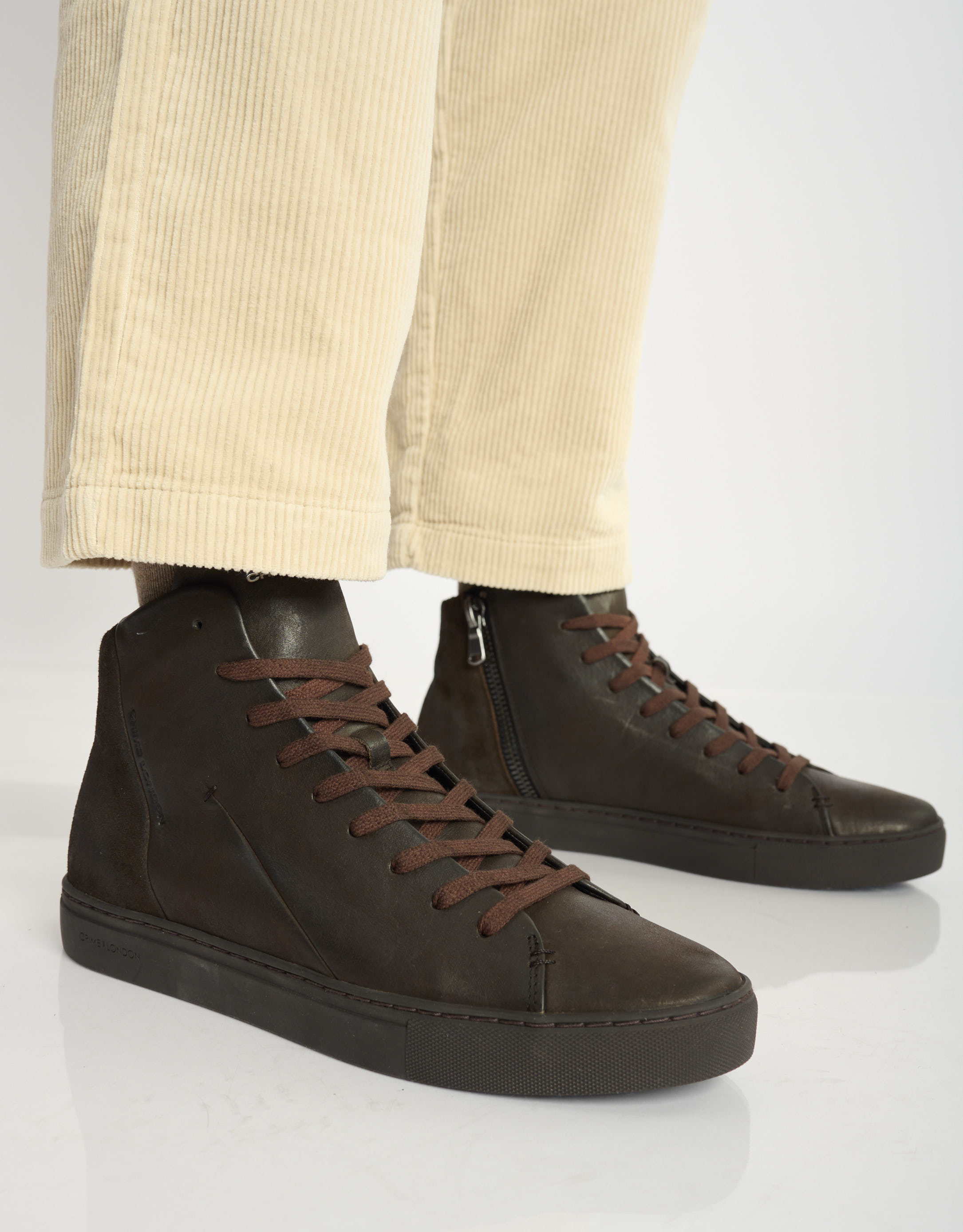 נעלי גברים - Crime London - סניקרס גבוהות KANE - חום4