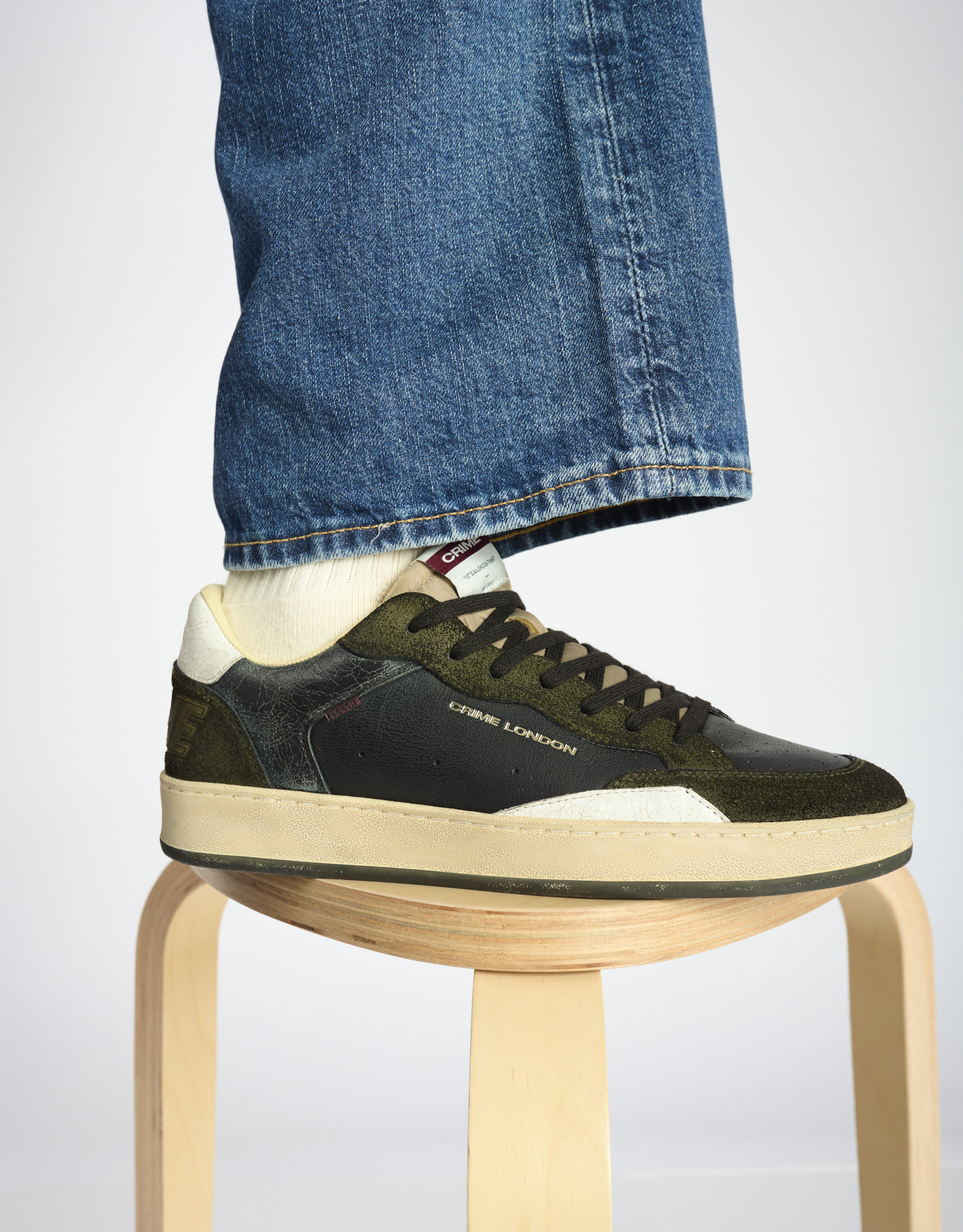 נעלי גברים - Crime London - סניקרס LENNOX - שחור ירוק3