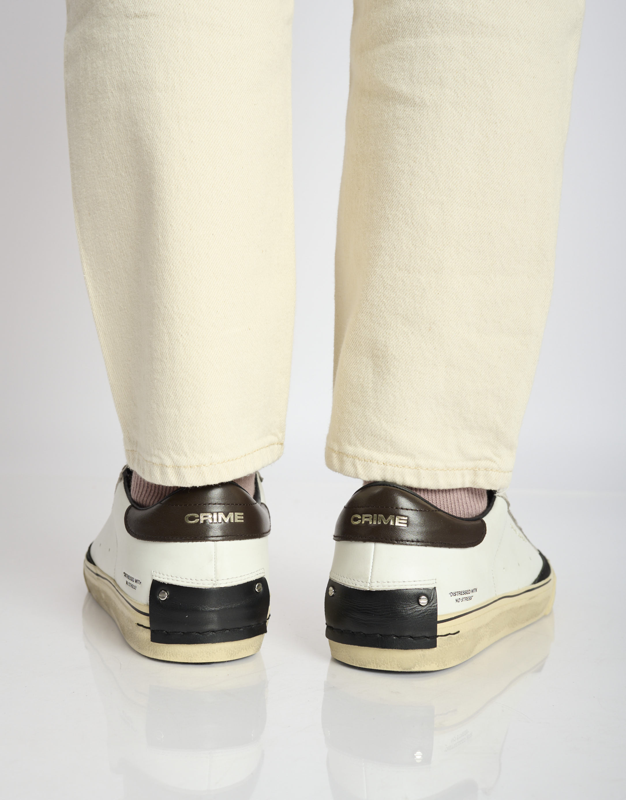 נעלי גברים - Crime London - סניקרס TOMMY - לבן   שחור4